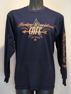 Harley-Davidson Cafe Las Vegas Navy Blue Long-Sleeve Graphic Shirt